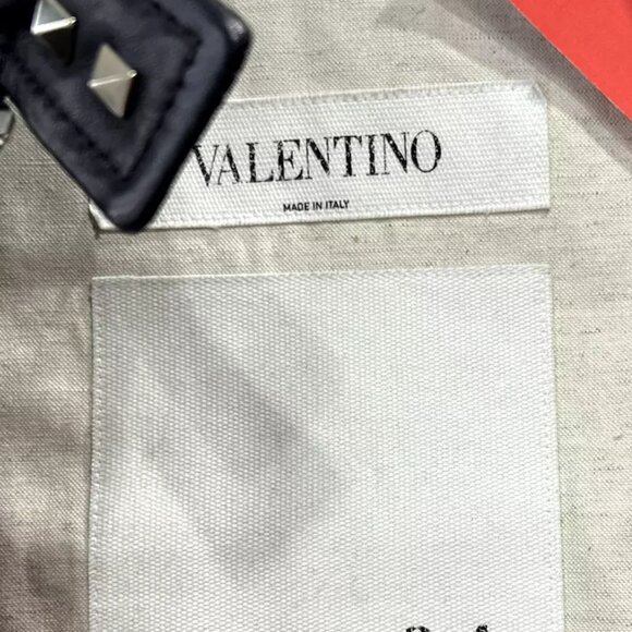 $6490 04. Valentino Black Leather Rockstud Embellished Short Jacket size 6 Moto - Picture 12 of 16